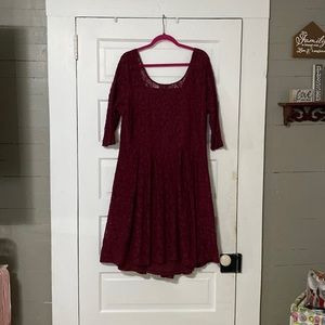 Burgundy Maurice’s lace dress